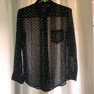 Madewell Broadway & Broome Sheer Silk Dot Blouse